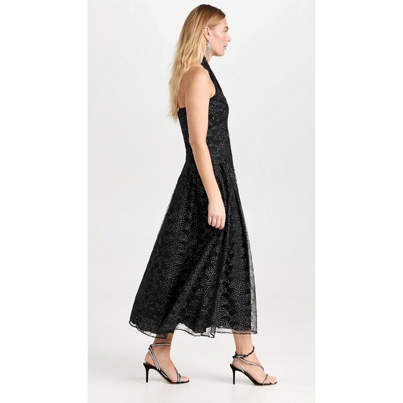 Shoshanna x Anthropologie Midnight Olivia Embroidered Stars Midi Dress - Picture 10 of 13